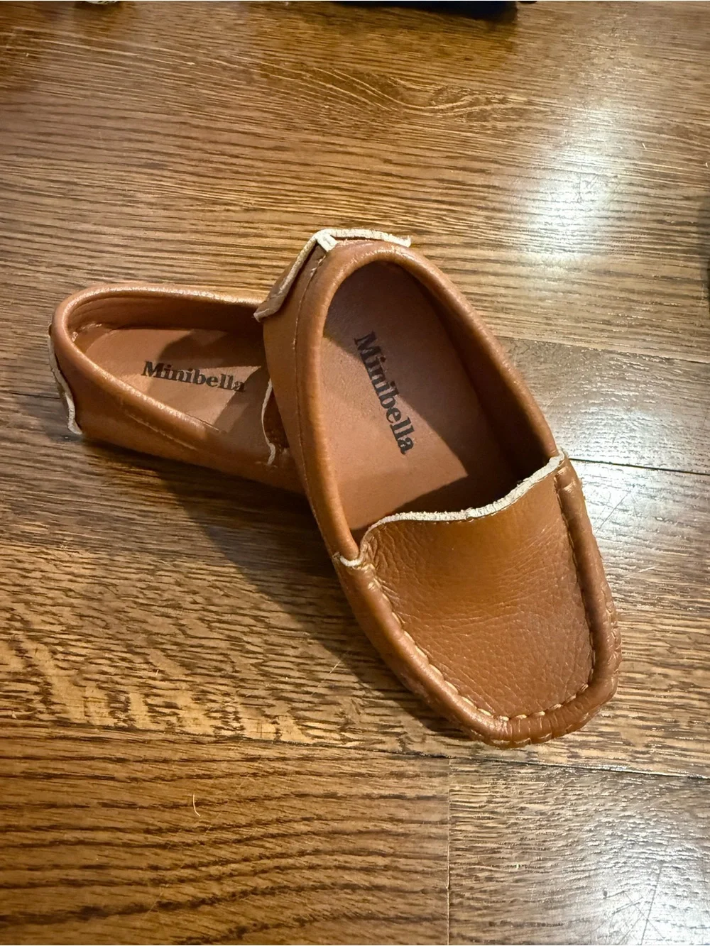 Kids Tan Slip-On Moccasins